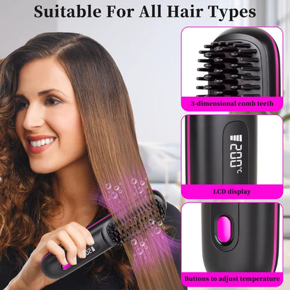 Cordless Ionic Hair Straightening Brush Pro