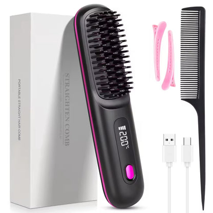 Cordless Ionic Hair Straightening Brush Pro