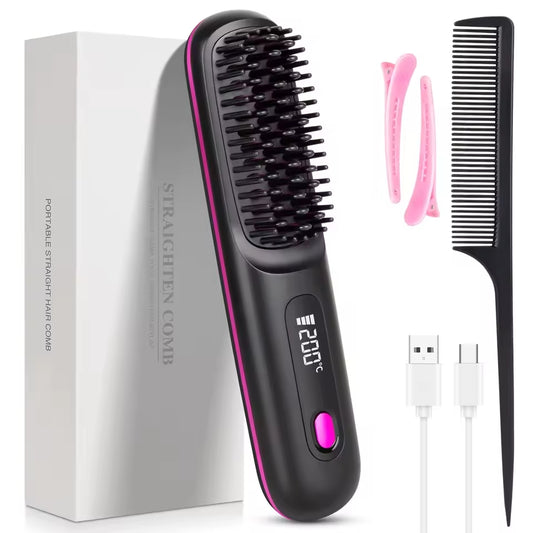 Cordless Ionic Hair Straightening Brush Pro