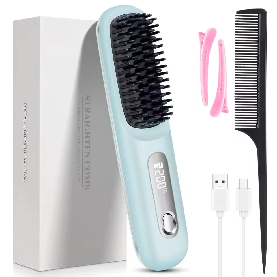 Cordless Ionic Hair Straightening Brush Pro